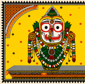 09OD004_3 Traditional Jagannath, Balabhadra & Subhadra Pattachitra Painting – Authentic Odisha Heritage Art