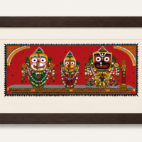 Sacred Jagannath, Balabhadra & Subhadra Pattachitra Art – Handmade Odisha Folk Painting