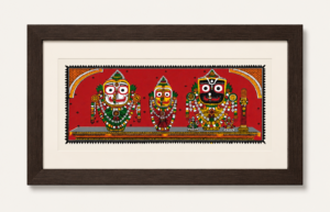 09OD005_1 Sacred Jagannath, Balabhadra & Subhadra Pattachitra Art – Handmade Odisha Folk Painting