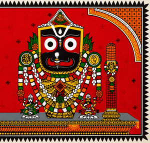 09OD005_2 Sacred Jagannath, Balabhadra & Subhadra Pattachitra Art – Handmade Odisha Folk Painting