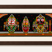 09OD006_1 Lord Jagannath, Balabhadra & Subhadra Pattachitra Painting – Handmade Odisha Sacred Art