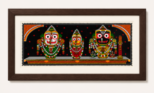 09OD006_1 Lord Jagannath, Balabhadra & Subhadra Pattachitra Painting – Handmade Odisha Sacred Art