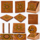 Floral Wooden Tea Coaster Set with Box