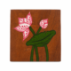 Lotus Hand-Painted Wooden Coaster Set