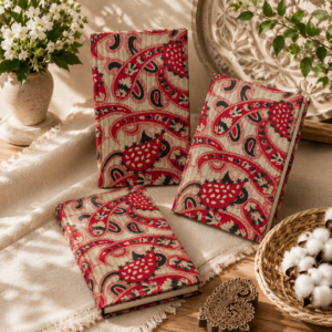 Red Indian Block Print Cotton Journal