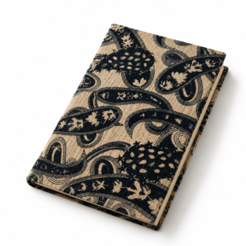 Black Indian Block Print Cotton Journal