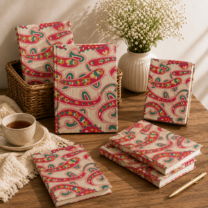 15OD007_08 Pink Indian Block Print Cotton Journal