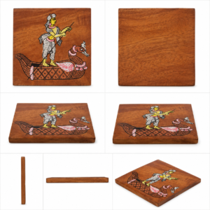 Mythological Wooden Tea Coaster Set