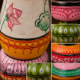 15OD009_2 Pattachitra Handpainted Candle Stand Set