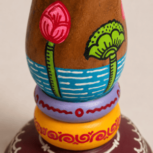 Vibrant Folk Art Candle Holder