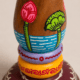 Vibrant Folk Art Candle Holder