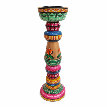 Folk Art Handpainted Candle Holder