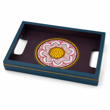 Vibrant Floral Hand-Painted Tray