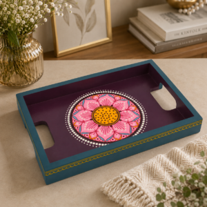 15OD016_014 Colourful Floral Hand-Painted Tray