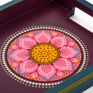 15OD016_015 Colourful Floral Hand-Painted Tray