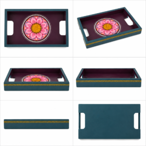 15OD016_016 Colourful Floral Hand-Painted Tray