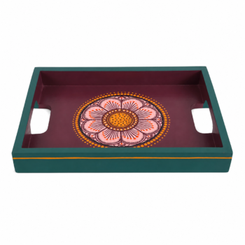 15OD016_017 Vibrant Floral Design Hand-Painted Tray