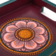 Vibrant Floral Design Hand-Painted Tray