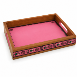 15OD019_03 Pink Tranquil Wooden Serving Tray