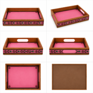 15OD019_04 Pink Tranquil Wooden Serving Tray