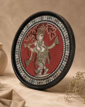 15OD021_2 Traditional Odisha Pattachitra Heritage Plate – Handmade Folk Art Decor