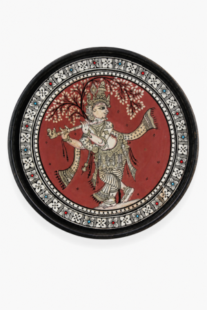 15OD021_5 Traditional Odisha Pattachitra Heritage Plate – Handmade Folk Art Decor