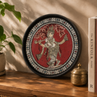 Traditional Odisha Pattachitra Heritage Plate – Handmade Folk Art Decor