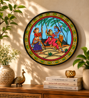 Odisha Pattachitra Folk Art Plate – Handmade Traditional Decor