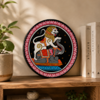 15OD025_2 Authentic Odisha Pattachitra Hand-Painted Plate – Traditional Folk Art Decor
