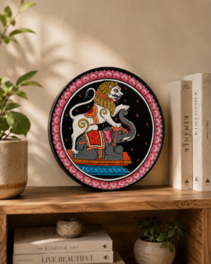 15OD025_2 Authentic Odisha Pattachitra Hand-Painted Plate – Traditional Folk Art Decor