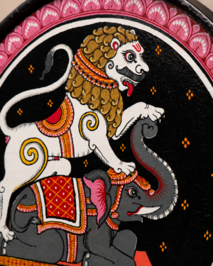 15OD025_5 Authentic Odisha Pattachitra Hand-Painted Plate – Traditional Folk Art Decor