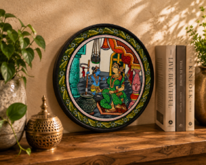15OD029_2 Handmade Odisha Pattachitra Plate – Traditional Folk Art Decor