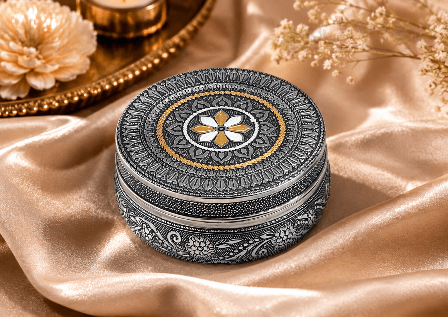 Meenakari Stainless Steel Utility Box - Image 4