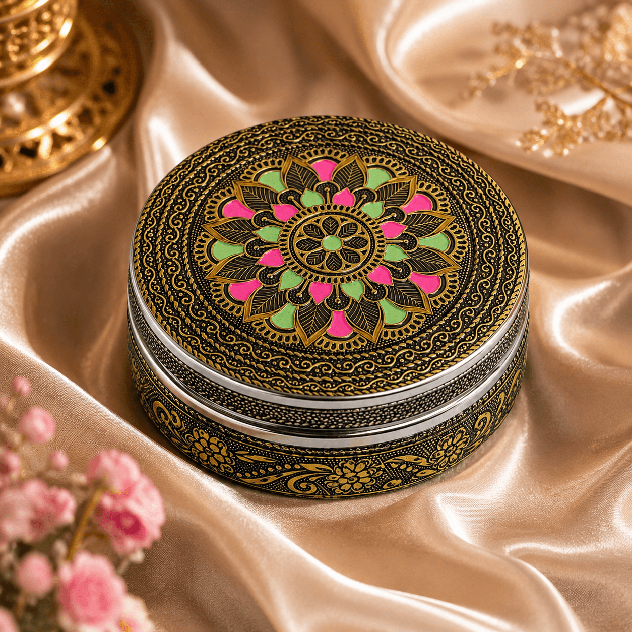 Floral Meenakari Utility Box - Image 3