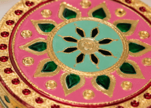 Pink Floral Meenakari Storage Box - Image 2