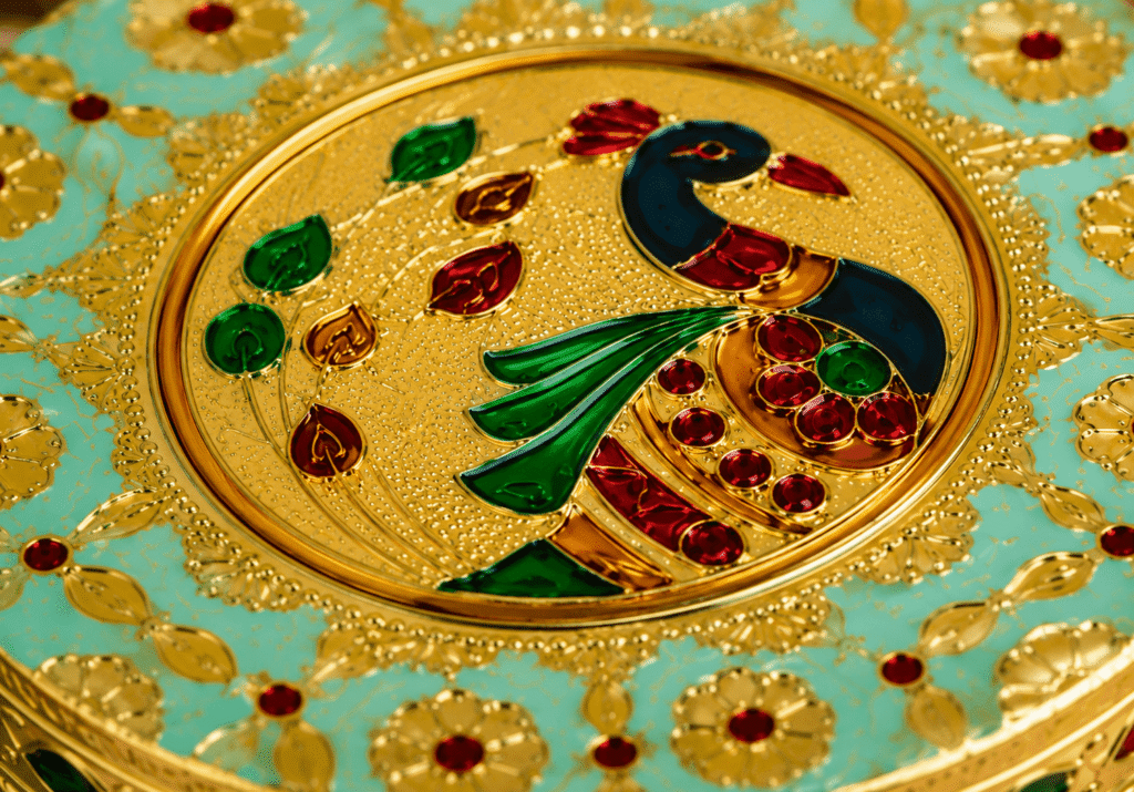 Mint Peacock Meenakari Utility Box