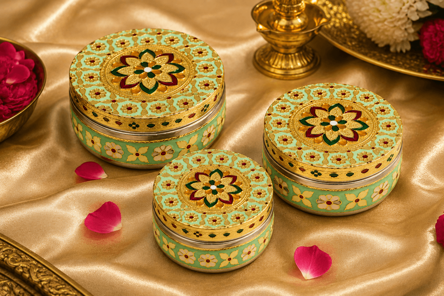 Mint Mandala Meenakari Utility Box - Image 2