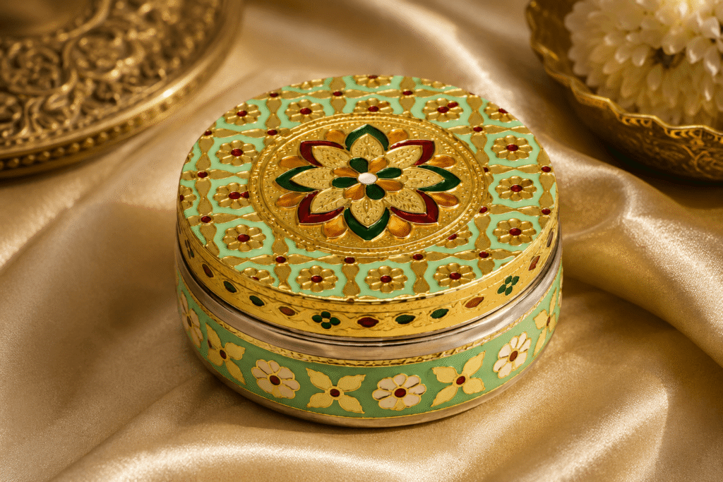 Mint Mandala Meenakari Utility Box