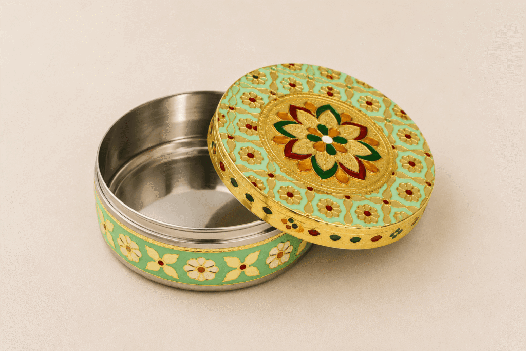 Mint Mandala Meenakari Utility Box