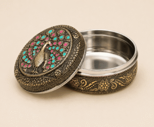 Peacock Meenakari Trinket Box - Image 5