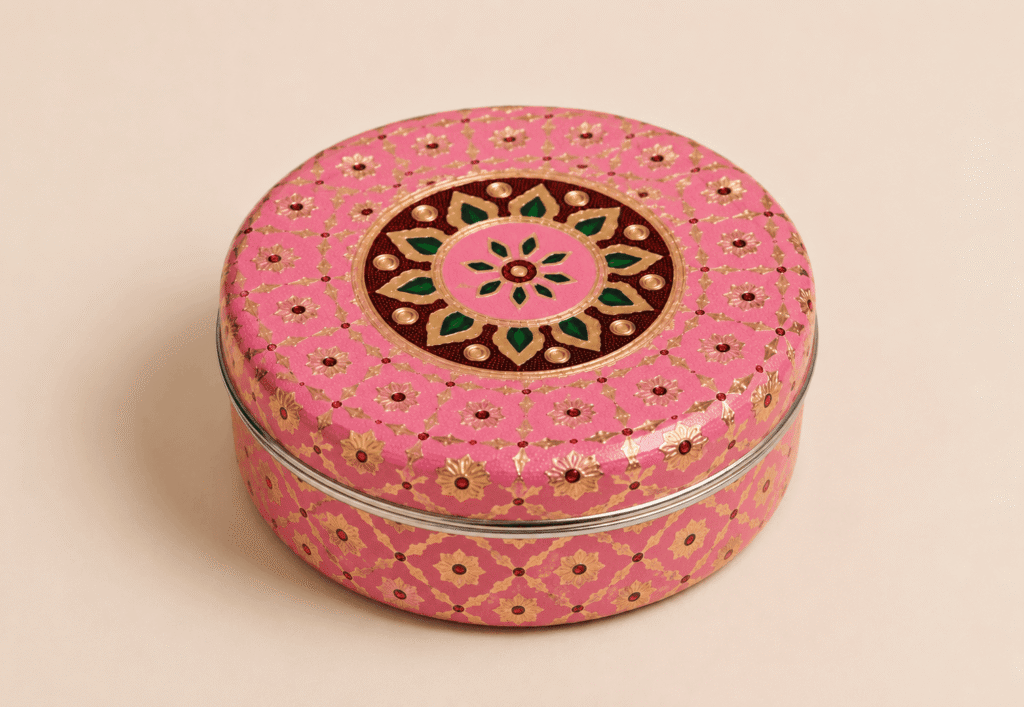 Pink Mandala Meenakari Utility Box