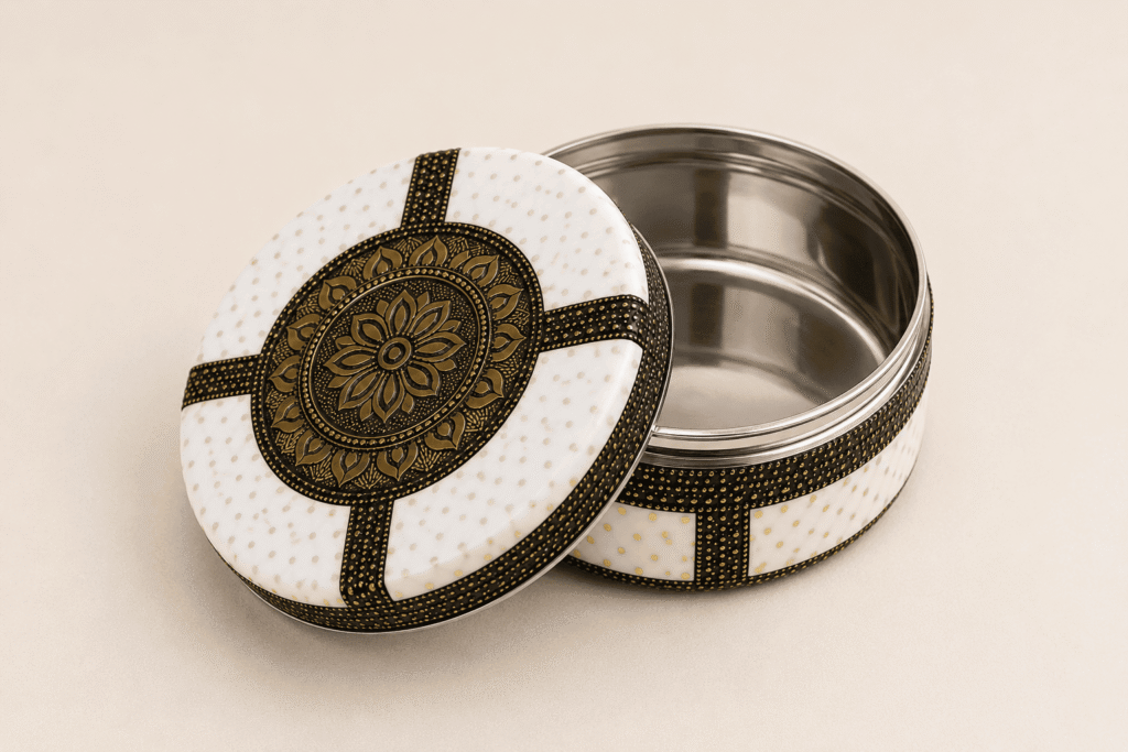 White Mandala Meenakari Utility Box