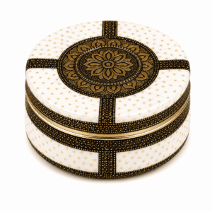 White Mandala Meenakari Utility Box - Image 1