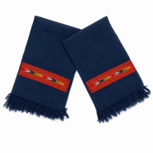 Midnight Blue Woolen Ethnic Scarf - Image 1