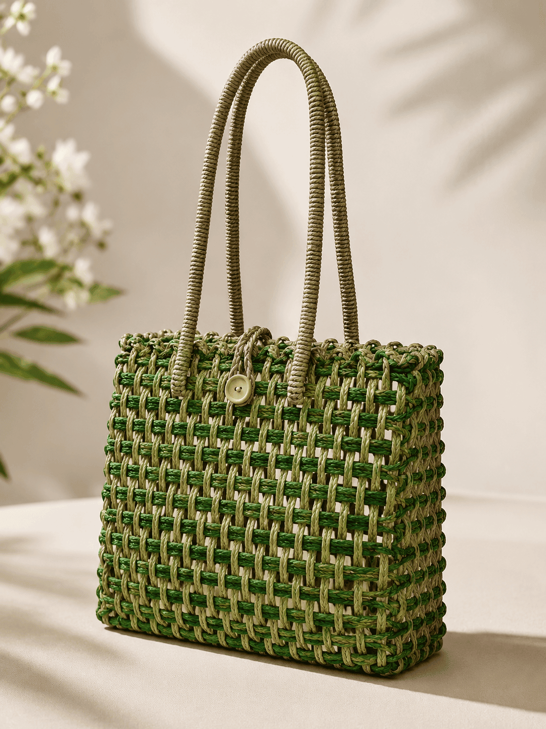 Green Weave Sabai Grass Tote Bag - Image 4