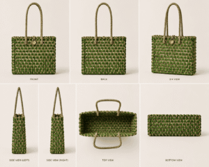 Green Weave Sabai Grass Tote Bag - Image 5