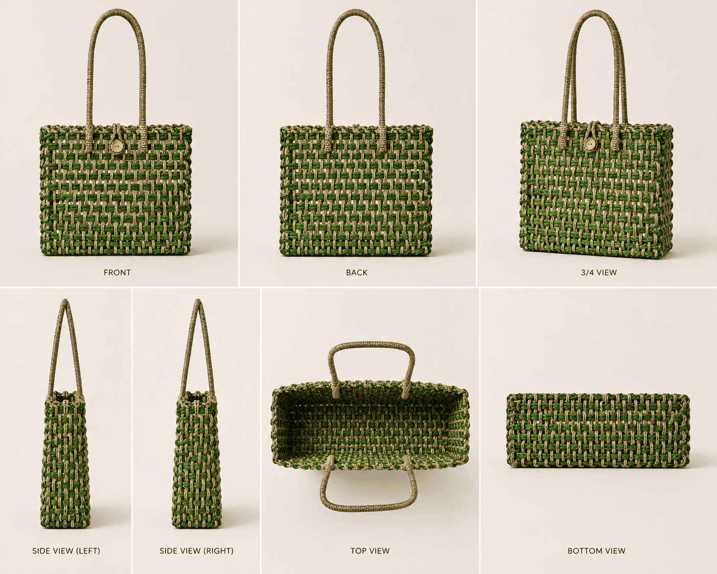Green Weave Sabai Grass Tote Bag - Image 5