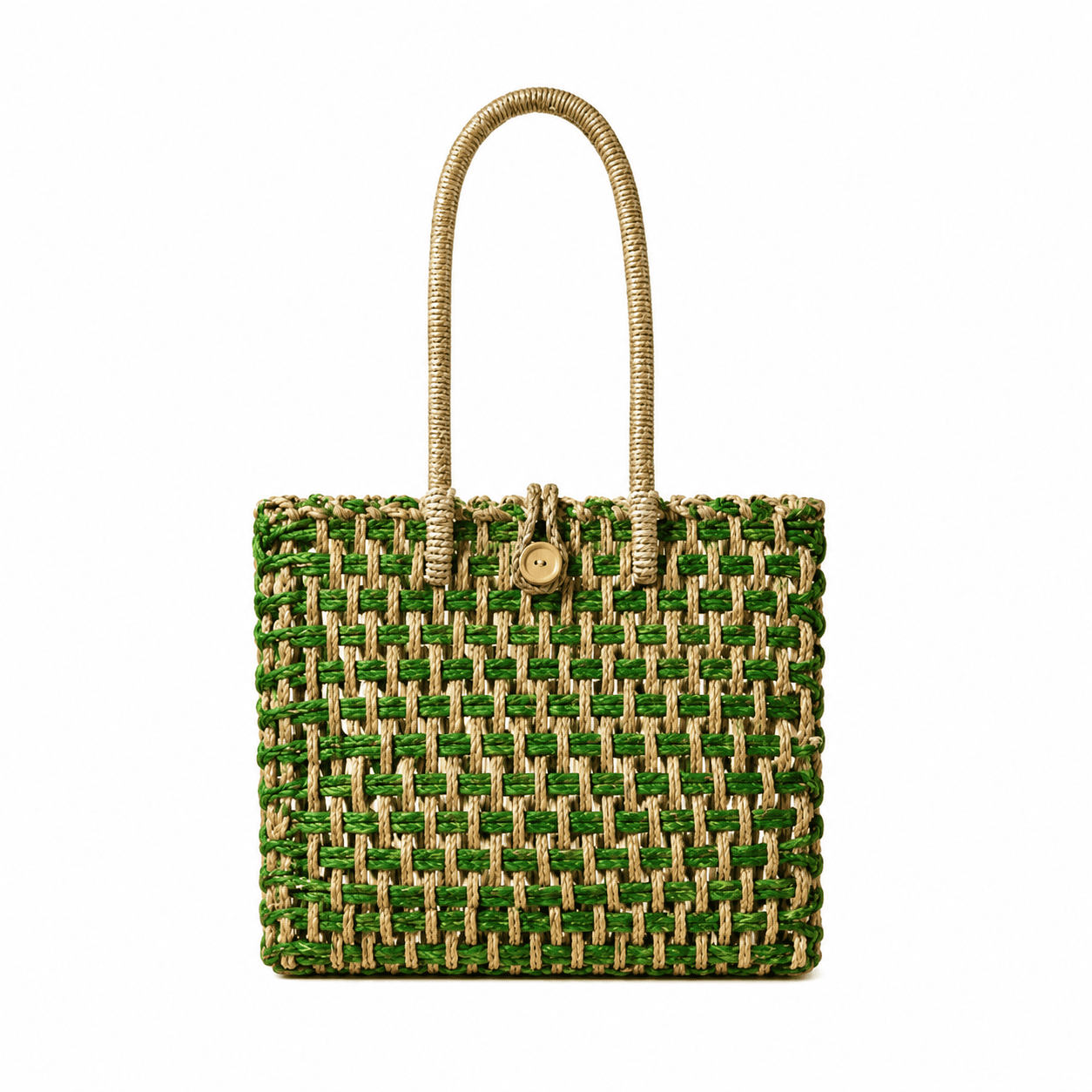 Green Weave Sabai Grass Tote Bag - Image 1