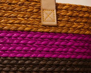 Pink Stripe Sabai Grass Tote Bag - Image 3
