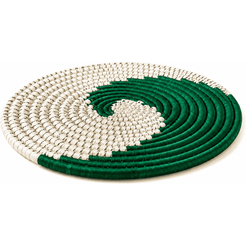 Crimson Spiral Sabai Grass Placemat